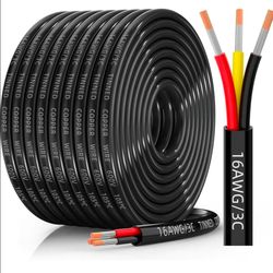 16 Gauge Wire 3 Conductor Electrical Wire, Tinned Copper Stranded PVC, 50 Feet16 Gauge Wire 3 Conductor Electrical Wire, 16 AWG Tinned Copper Stranded