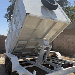 New 8x4x12 Scissor Lift Hydraulic Dump Trailer With Ramps 💎