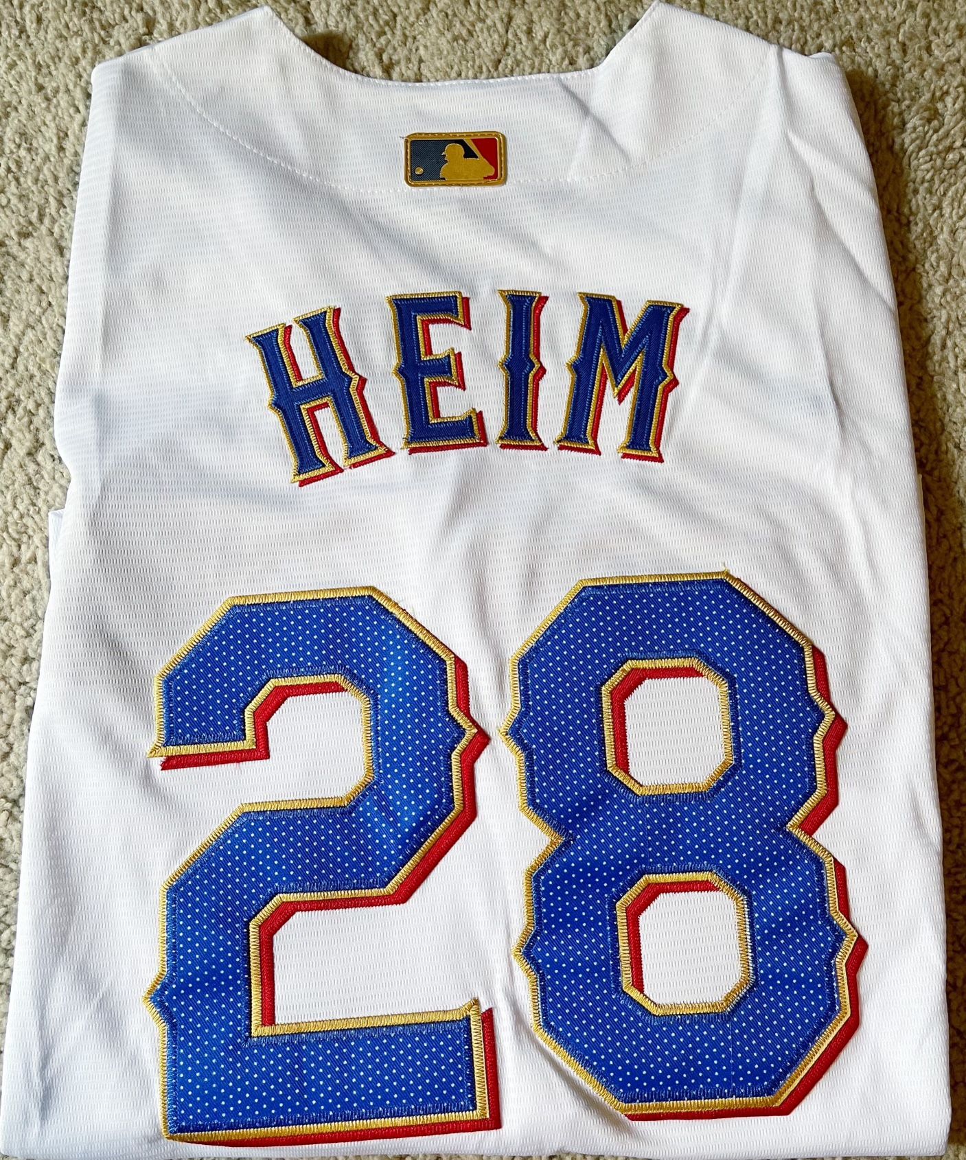 #28 Seager Stitched Texas Rangers 2024 Gold collection with World Series Hat!!