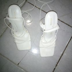 Pretty Little Thing Size 8 High Heel Tie Around The Leg Shoes For Women