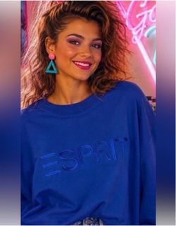 Esprit Blue Embroidered Logo Sweatshirt