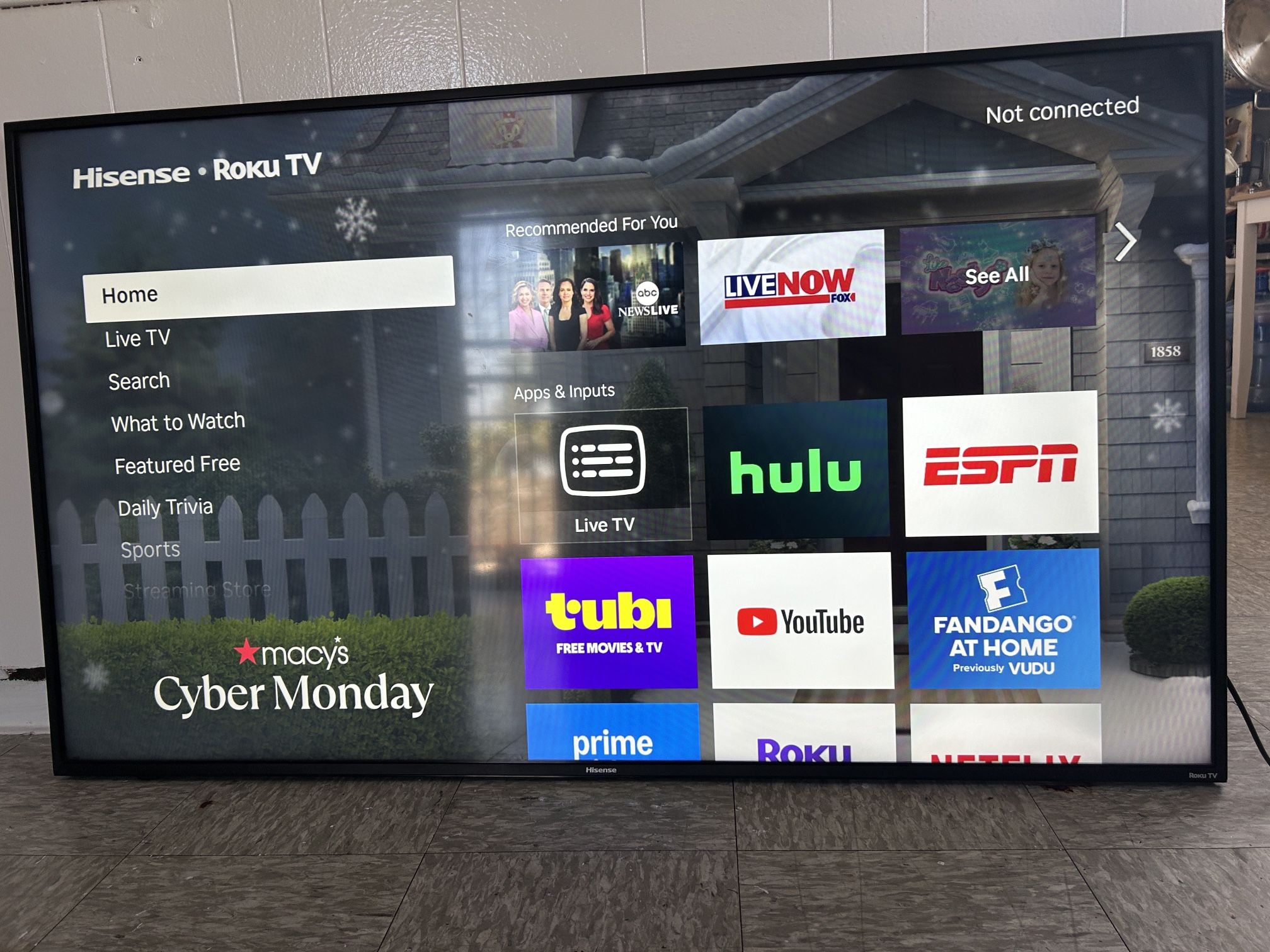 Hisense 58" Roku Smart TV – Backlight Issue