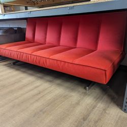 Free Delivery! Red Contemporary Cloth Futon Couch 