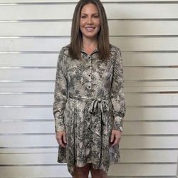 Mango Black & White Snake-Print Dress