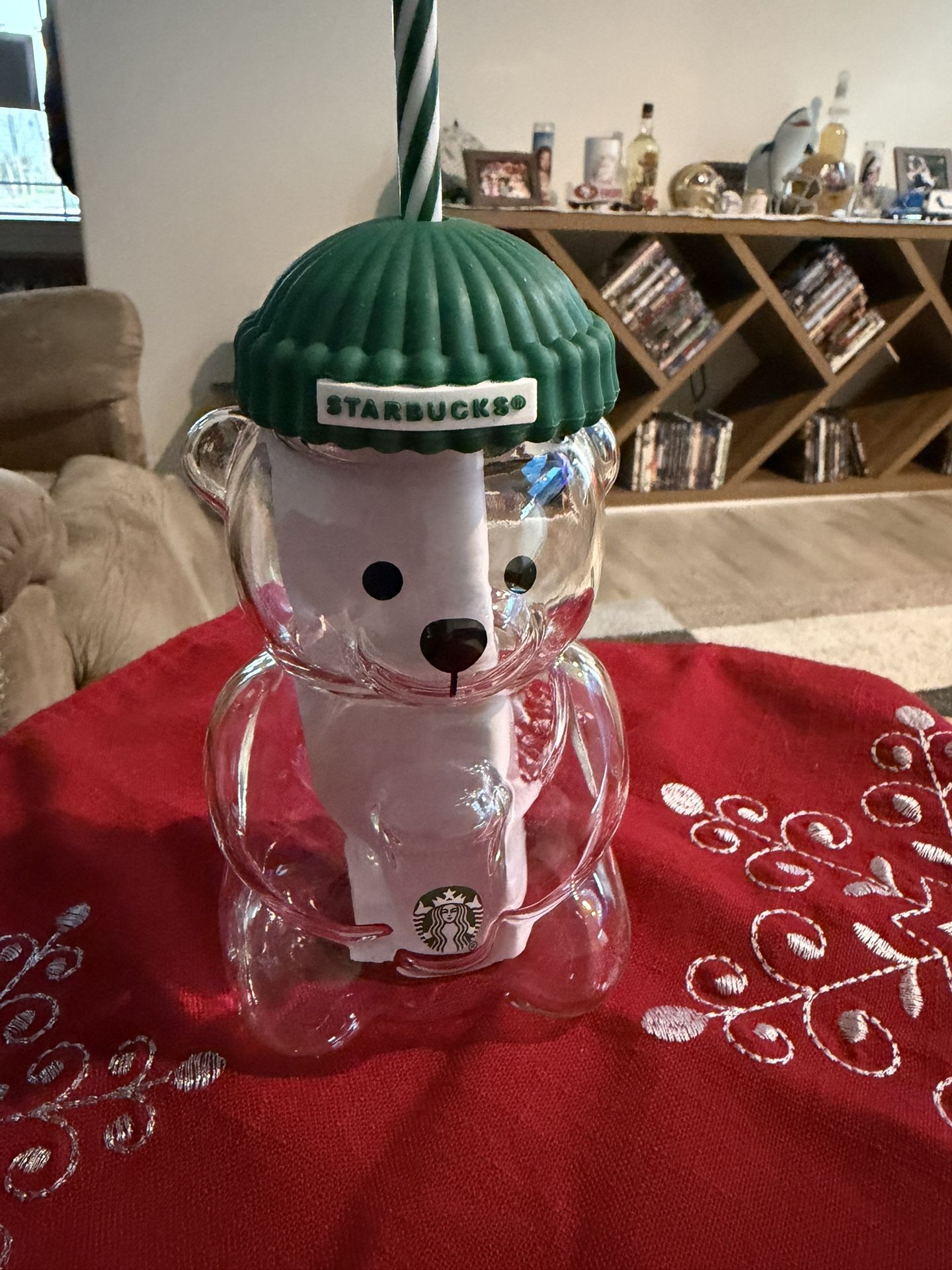 Starbucks Glass Bear And Straw Habla Espanol with Receipts