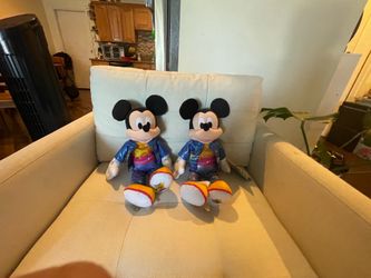 2 Disneyland 70th Anniversary Mickey Mouse Plush