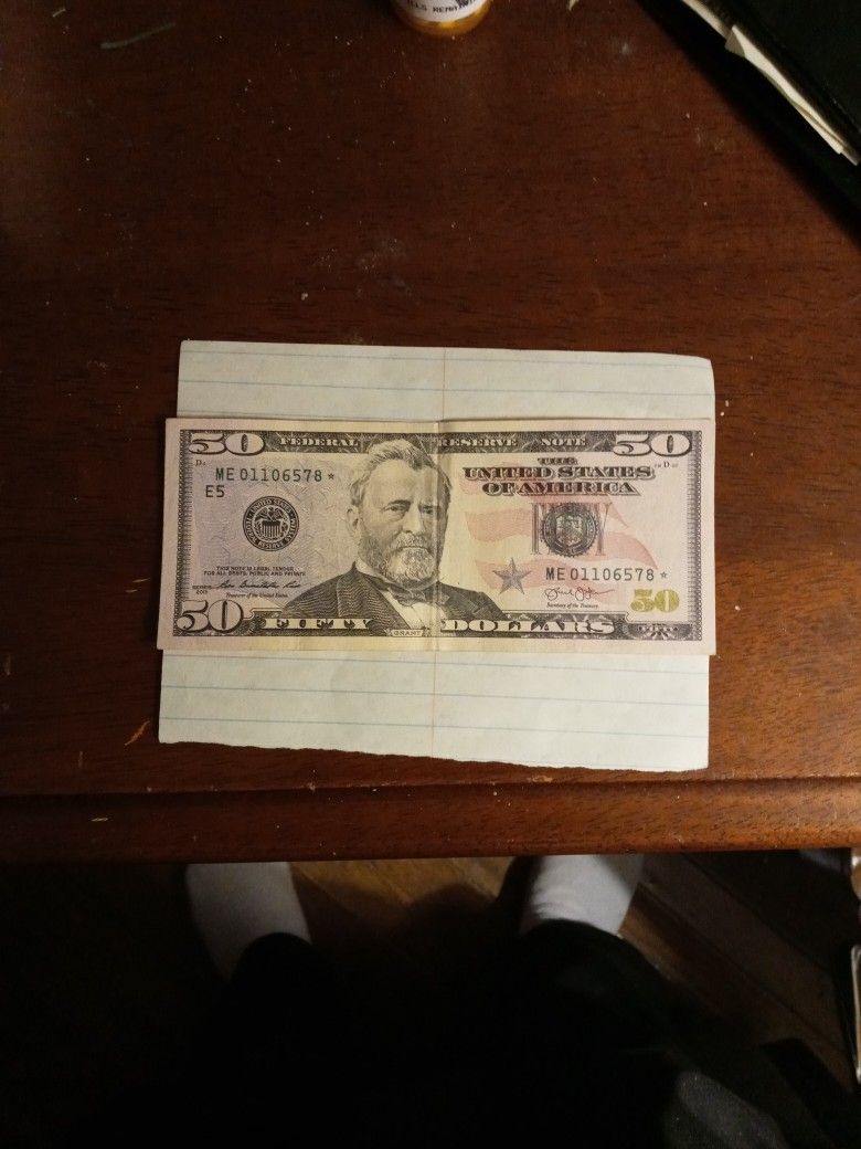 50 Dollar Star Note #ME 01106(contact info removed)