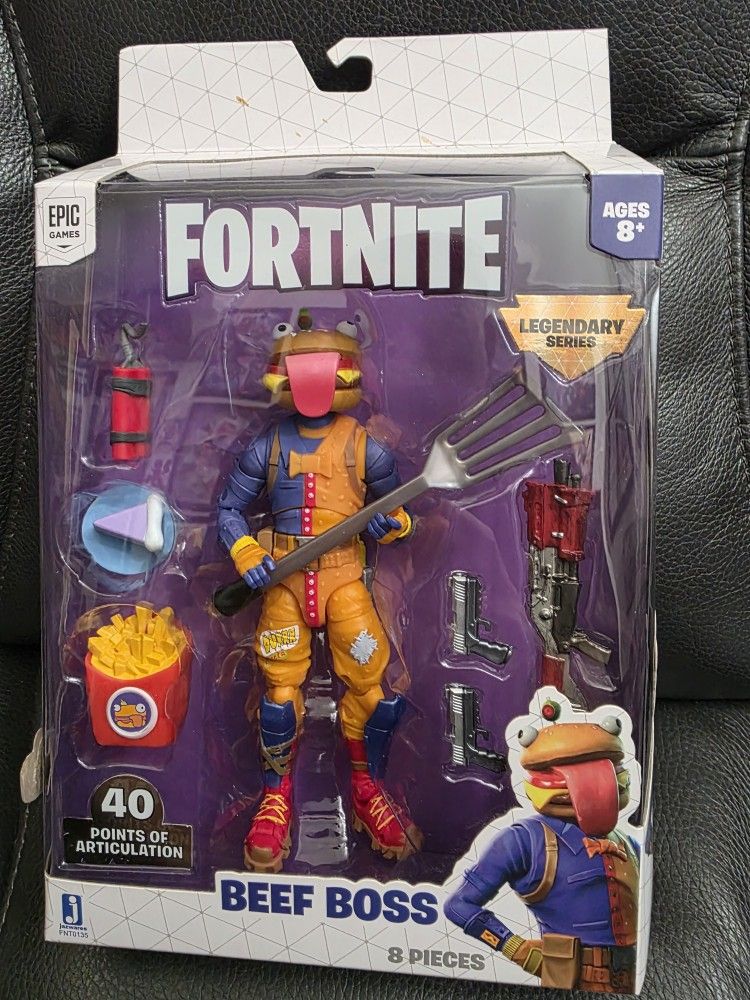 Fortnite 6" Legendary Series Figure, Beef Boss w/ accessories-Jazwares - 40 Points of Articulation - Epic Games