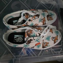 Tropical Leaf Cheetah Vans Brand New 