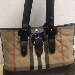 Authentic Burberry Quilted House Check Tote