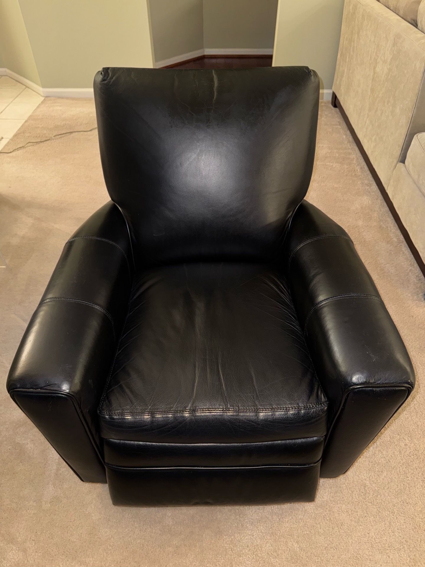 BarcaLounger black leather recliner