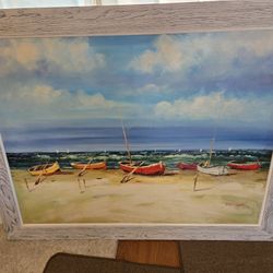 Framed Beach Painting
