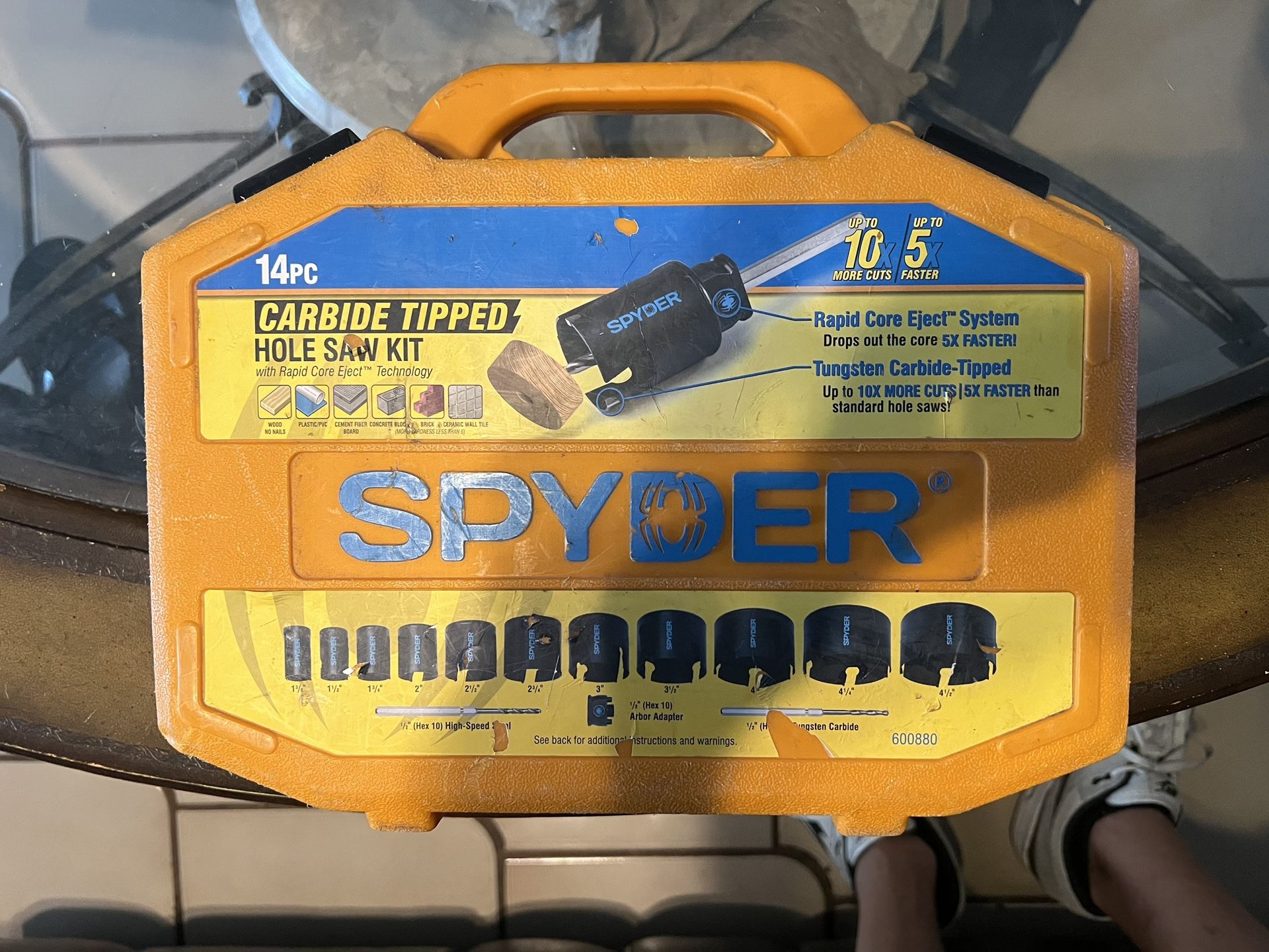 14PC CARBIDE TIPPED HOLE SAW KIT with Rapid Core Eject™ Technology