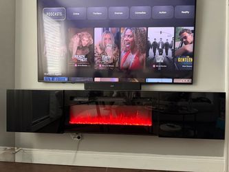 Floating Fireplace TV Console 70’ Inch