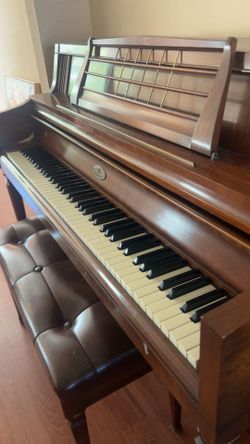 Wurlitzer Piano with Leather Bench