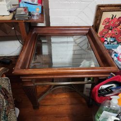 Glass/Wood End Table