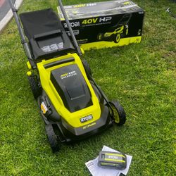 RYOBI LAWN MOWER  40V HP Brushless   20 in. Cordless  Battery and Charger