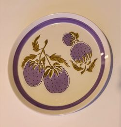 Vintage Mikasa Duplex Plumberry Dinner Plate Ben Seibel 1974 Retro Purple Berry D3601 11"