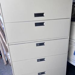 Hon 5 Drawer Lateral File, Filing Cabinet. Locking W/ Key