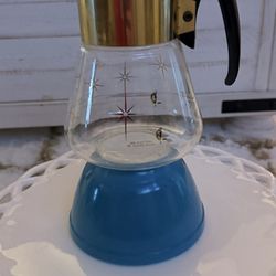Vintage Pyrex Corning 1960s Atomic Starburst 2-4 Cup Coffee Pot Carafe Heatproof