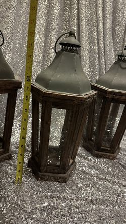 Large Wooden Lanterns (set Of 5)  Thumbnail