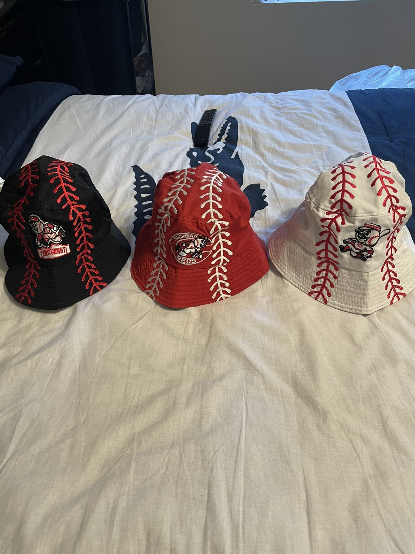 Cincinnati Reds Bucket hats (3) different colors 