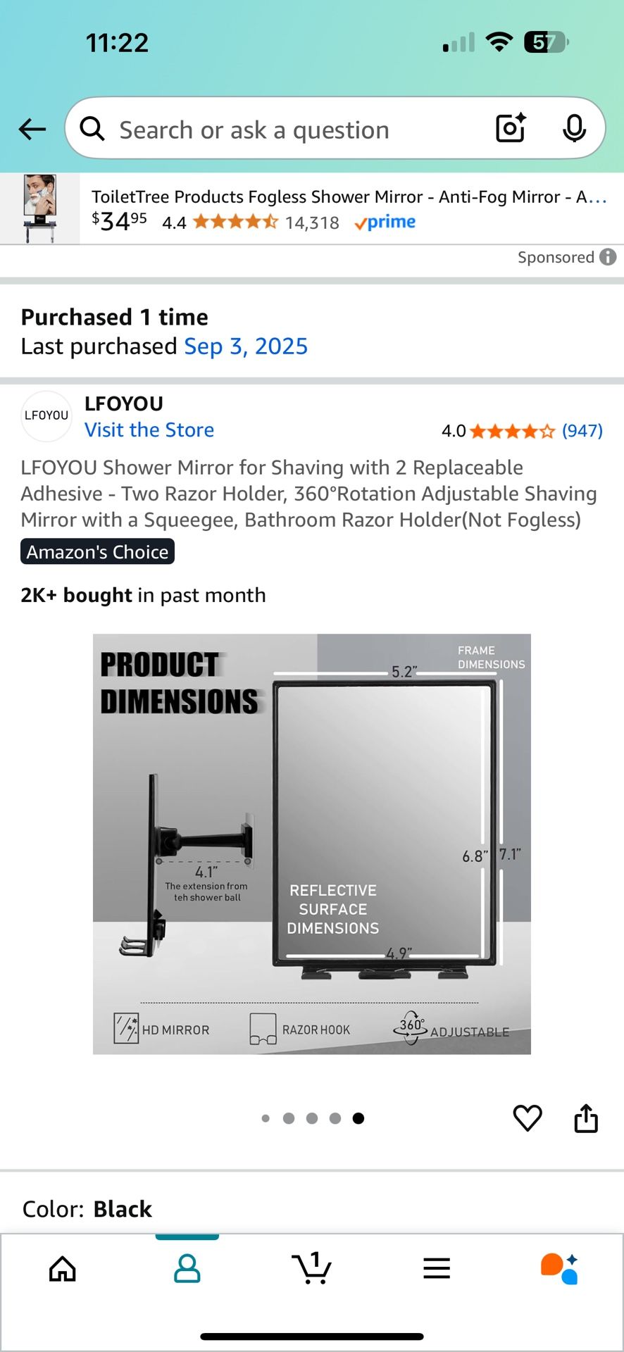 Shower Mirror