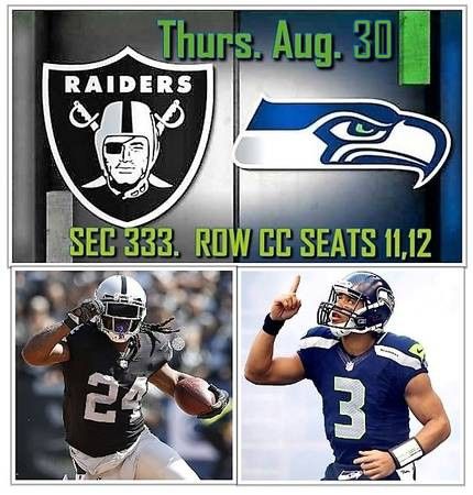 2- Seahawks vs. Raiders Season Tickets