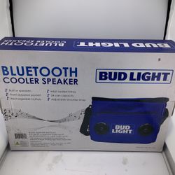 Bud Light Bluetooth Cooler Speaker – 24 Can Capacity Portable Cooler with Built-In Speakers
