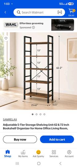 5tier wooden storage shelving rack