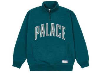 Palace 1/4 Zip Funnel Green