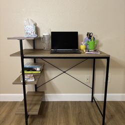 Golden Oak Compact Desk