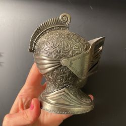 Vintage Knight Armor Helmet  Metal Table Lighter