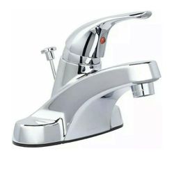 GLACIER BAY Aragon 1002 226 981 4" CENTERSET Low-ARC Bathroom Faucet/ Chrome Finish/ Exclusive ClickInstall Drain for Quick