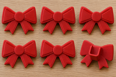 Reusable Gift Bow Clips Set of 6 | Christmas Gift Bag Decorations | Custom Color PETG