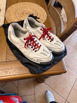 bowling shoes and bowling balls
