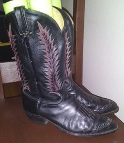 Men's Tony Lama Feather Stitched Alligator Cowboy Boots Size 9
