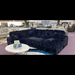 Black Couch 7 Seater 