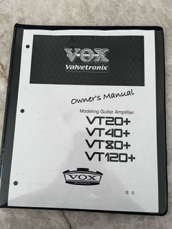 Vox Valvetronix Owners manual