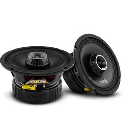 DS18 PRO-ZT6 6.5" Water Resistant Mid-Range Loudspeaker with Built-in Bullet Tweeter and Grill 450 Watts 4-Ohm - Black Metal Mesh Grill Included - 2 s