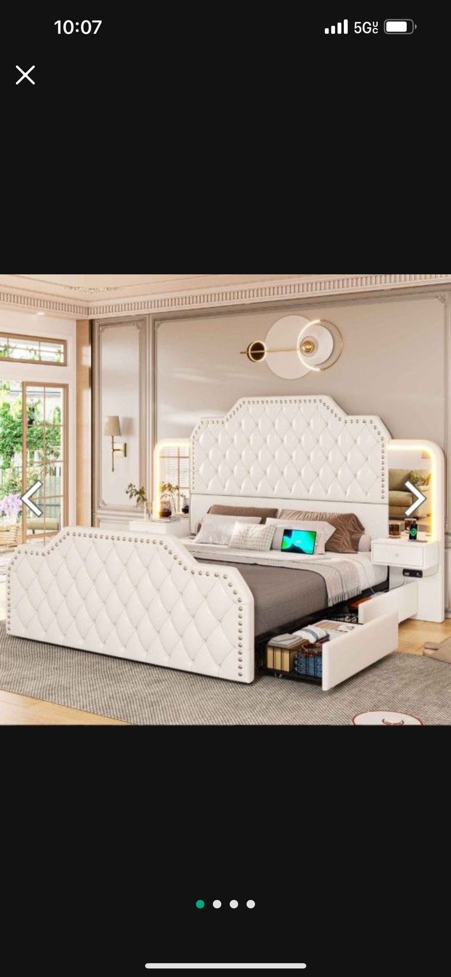 Full Bed Frame With Led Lights