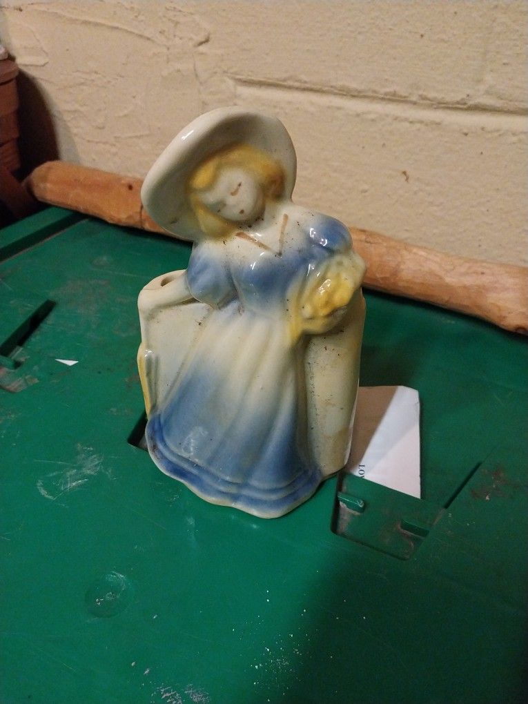 Vtg Southern Belle Old Fashion Girl Planter