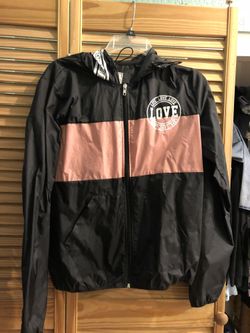 Love black and pink windbreaker