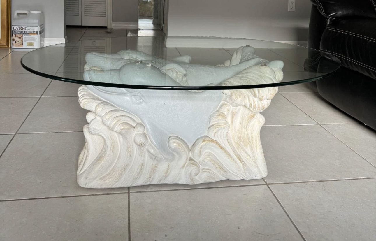 Dolphin Matching Dinner Table And Coffee Table
