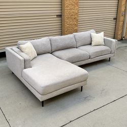 Light Grey Living Spaces Sectional Sofa - Free Delivery 🚚 