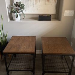 Industrial End Tables And Coffee Table 