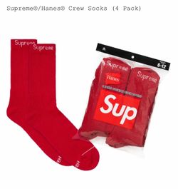 Supreme red socks