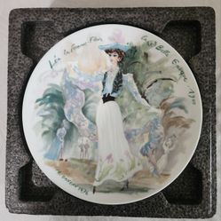 Henri d'Arceau Limoges Plates Set of 2 "Le Femmes Du Siecle" 1900 and 1960