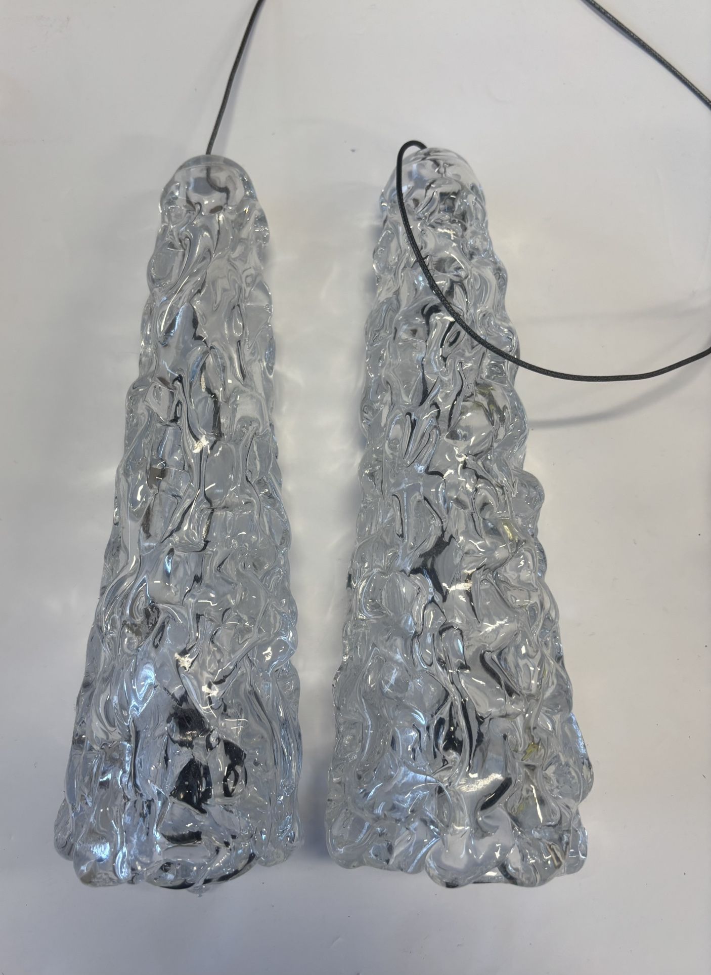 2 WAC Lighting MP-60E Ice Pendant Fixture with Chrome Canopy, Halogen