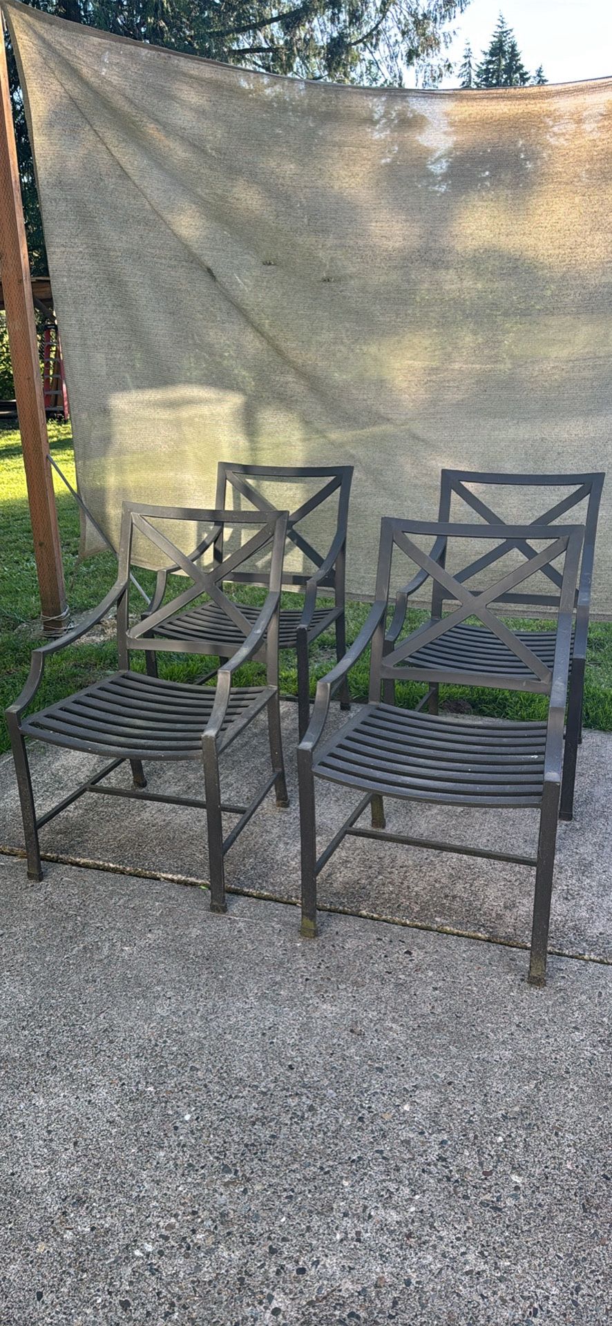Set of 4 Restoration Hardware Carmel Outdoor Arm Chairs